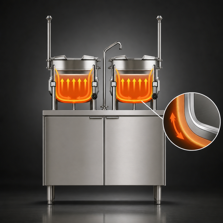 Product image #4 for Crown EMT-10-10 Electric (2) 10 Gallon Tilting Kettle Cabinet Assembly