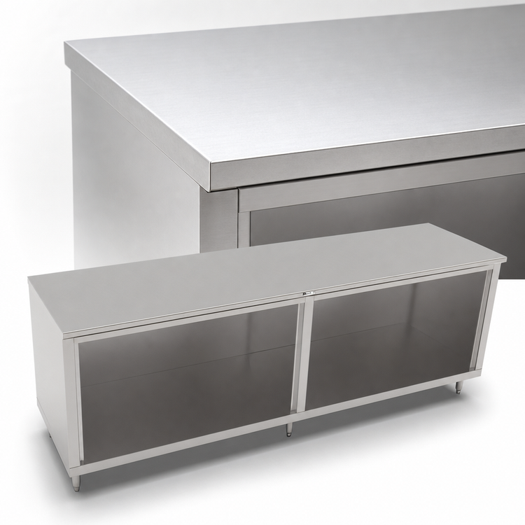 Product image #4 for John Boos 132-Inch W x 24-Inch D Open Front Stainless Steel Work Table with Cabinet Base