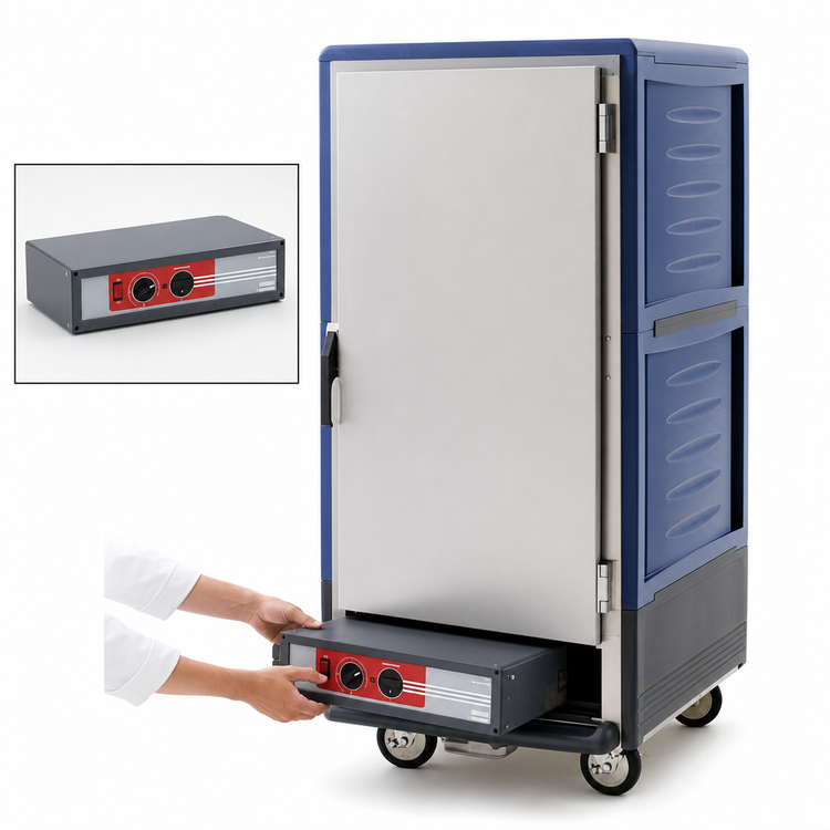 Product image #4 for Metro C5 3 Series 3/4 Height Mobile Heated Holding Cabinet with Solid Door, Blue Insulation Armour