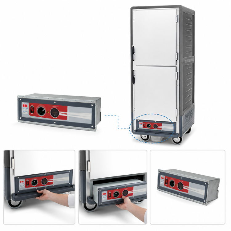 Product image #4 for Metro C5 3 Series Full-Height Heated Holding & Proofing Cabinet with Dutch Solid Doors and Fixed Wire Slides