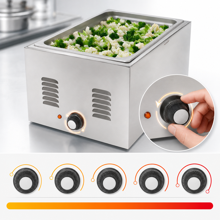 Product image #4 for RedHots Countertop Electric Food Warmer with 12 x 20-Inch Pan Opening, Wet/Dry Operation, Infinite Controls, 240V