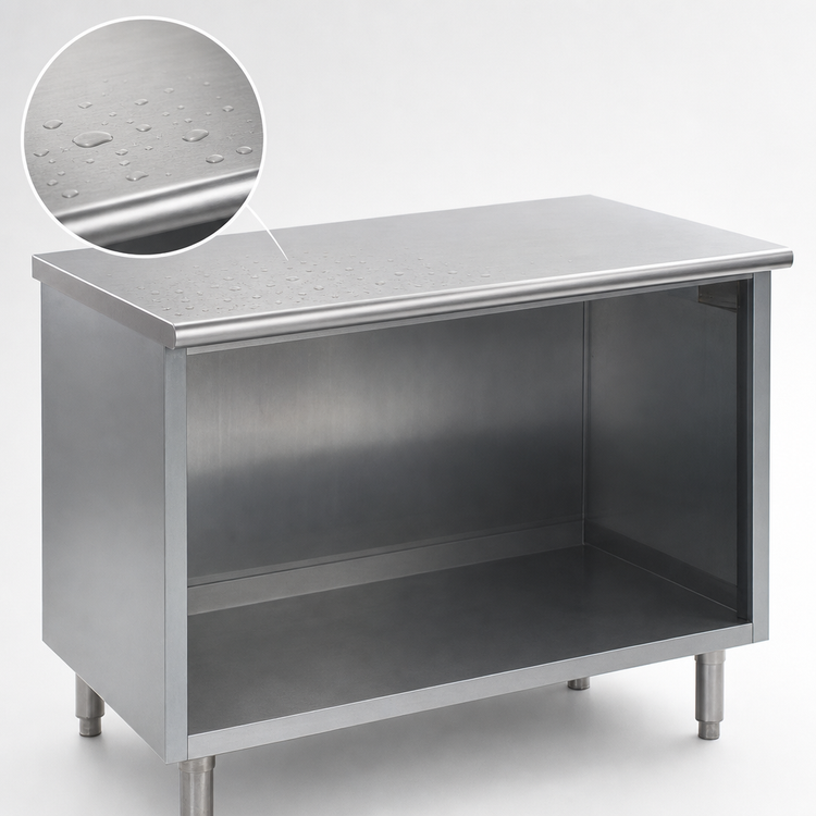 Product image #4 for Eagle Spec-Master Open Front Stainless Steel Cabinet Base Work Table, 84 x 24 Inches