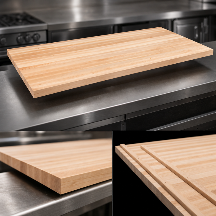 Product image #4 for John Boos Boos Block Maple Edge Grain Kitchen Countertop, 96 x 42 x 3 Inch, Varnique Finish