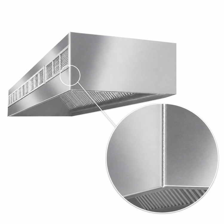 Product image #4 for SpecAir HEF96-78 Wall Type Front Discharge Make-Up Air Commercial Kitchen Exhaust Hood, 78"W