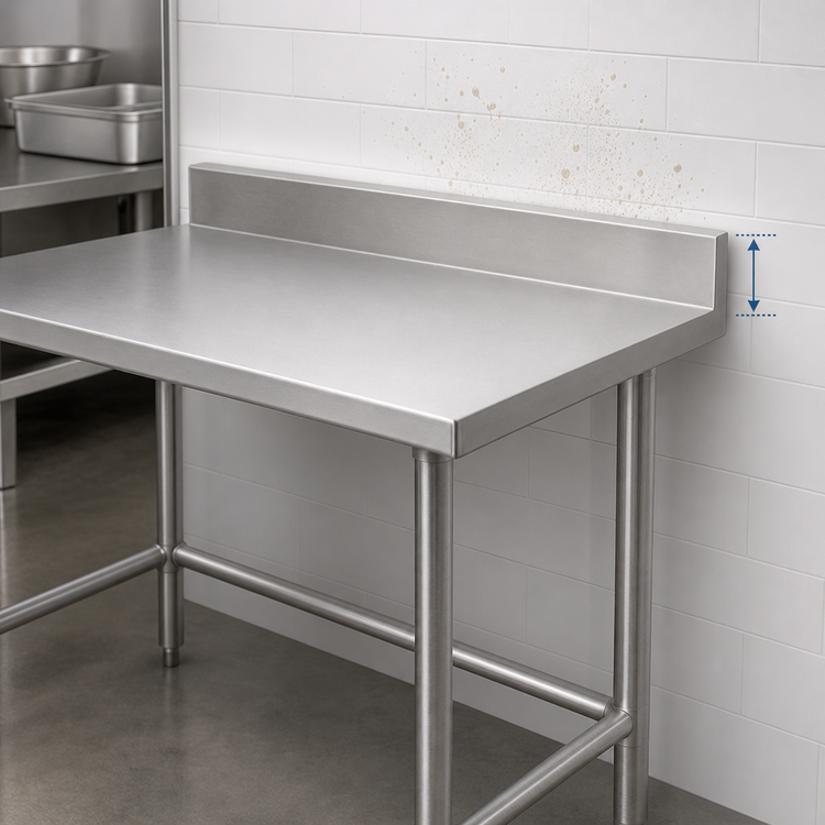 Product image #4 for Advance Tabco 144-Inch x 30-Inch 304 Stainless Steel Work Table with 5-Inch Backsplash