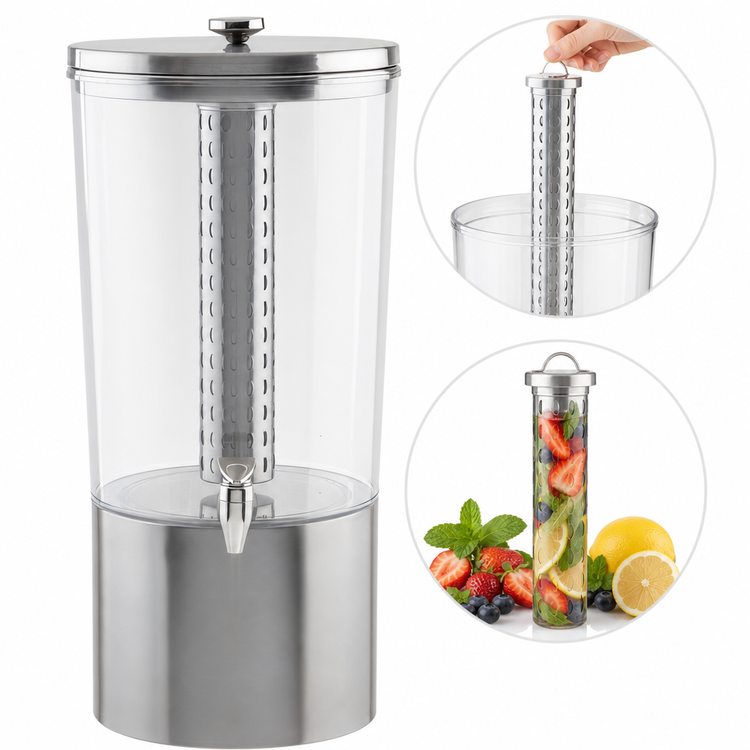 Product image #4 for TableCraft Upscale Single 4.5-Gallon Beverage Dispenser with Stainless Steel Base and Tritan Reservoir