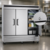 Thumbnail image #5 for Atosa Three-Section Reach-In Refrigerator, Bottom-Mount Self-Contained, Solid Doors, 67.99 Cu. Ft.