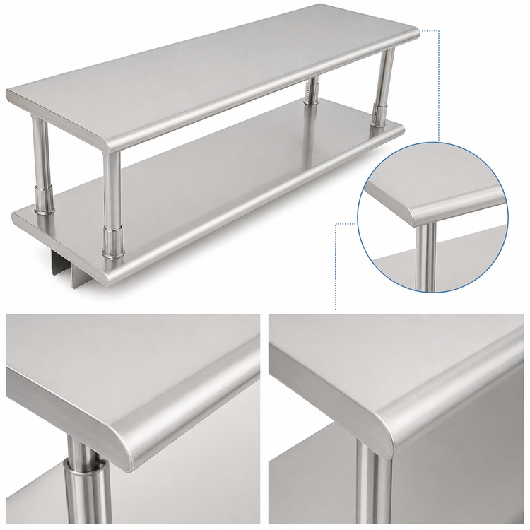Product image #4 for Eagle 72-Inch x 18-Inch Stainless Steel Pass-Thru Shelf With Overshelf