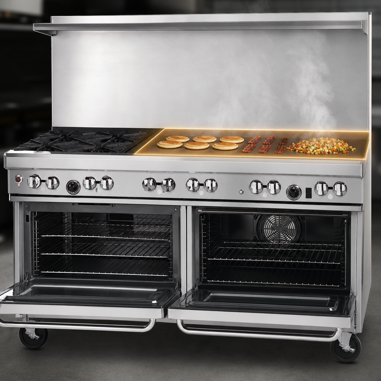 Product image #4 for Southbend Ultimate 60-Inch Gas Restaurant Range with 2 Open Burners, 48-Inch Griddle, Standard Oven and Convection Oven