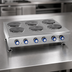 Thumbnail image #4 for Imperial 48-Inch Electric Countertop Hotplate with 4 Round Plate Elements and Solid Top
