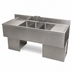 Thumbnail image #5 for BK Resources Slim-Line Three-Compartment Underbar Sink with Dual Drainboards, 84 Inch
