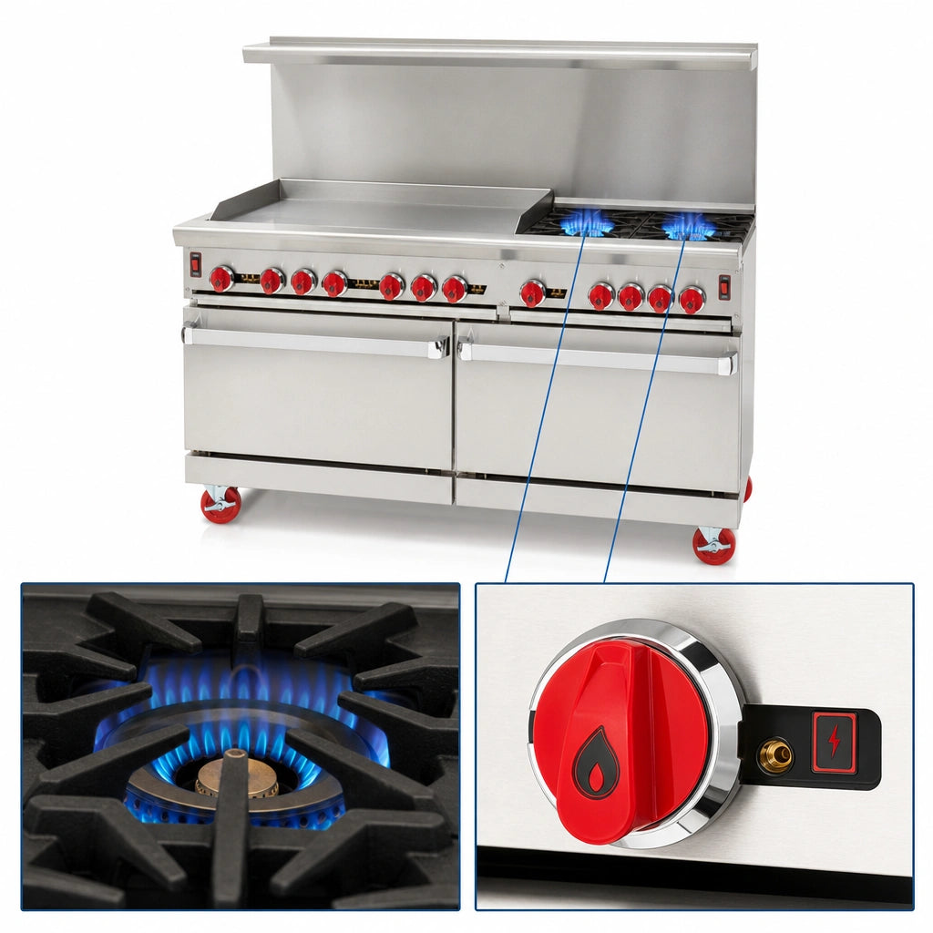 Two 22,000 BTU Open Burners
