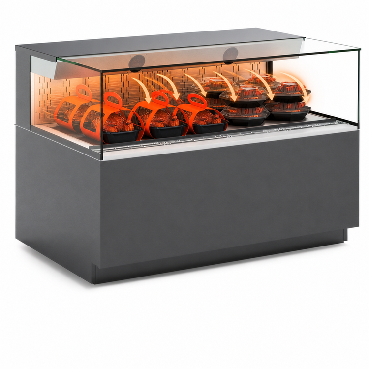 Product image #4 for Reveal Heated Self-Service Countertop Hot Food Display Case, 47-3/4" W x 33" D x 32-7/8" H