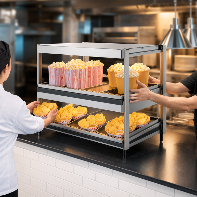 Product image #4 for Hatco Glo-Ray 30-Inch Countertop Pass-Thru Slant/Horizontal Merchandising Warmer