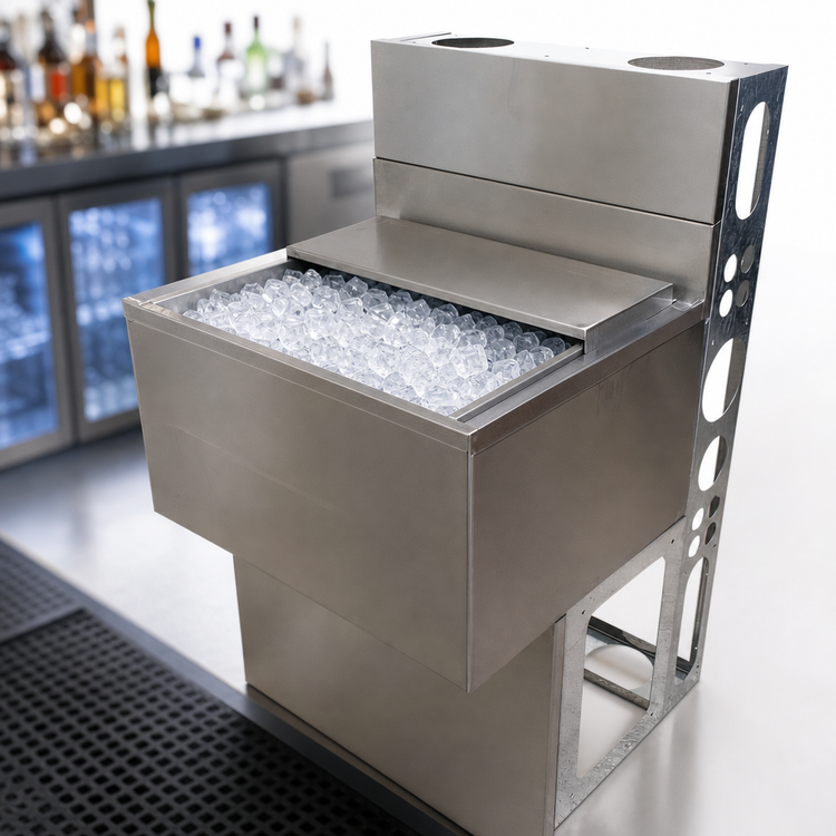 Product image #4 for BK Resources UBDW-18-IB48 Underbar Insulated Ice Bin, 48-Inch Wide, 140 lb Capacity