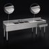 Thumbnail image #4 for Eagle Group 1800 Series 84-Inch Underbar Combination Unit with 3 Sink Bowls, 2 Drainboards, 24-Inch Ice Bin, and Right Speedrail