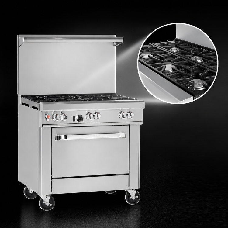 Product image #4 for Southbend Ultimate 24-Inch Gas Restaurant Range with 4 Star/Sauté Burners and Space Saver Oven