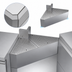 Thumbnail image #4 for Krowne Royal Series 90° Full-Corner Stainless Steel Underbar Corner Angle Filler with Drainboard Top, 24-Inch Deep