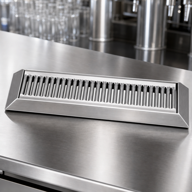 Product image #4 for Micro Matic Surface-Mount Stainless Steel Drip Tray Trough with 1/2-Inch Drain, 16 x 6-1/2 Inches