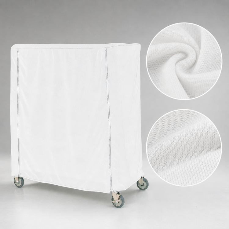 Product image #4 for Metro Queen Mary & Banquet Cart Cover, 36 x 24 x 54 Inch, White Knitted Polyester with Velcro Fastener