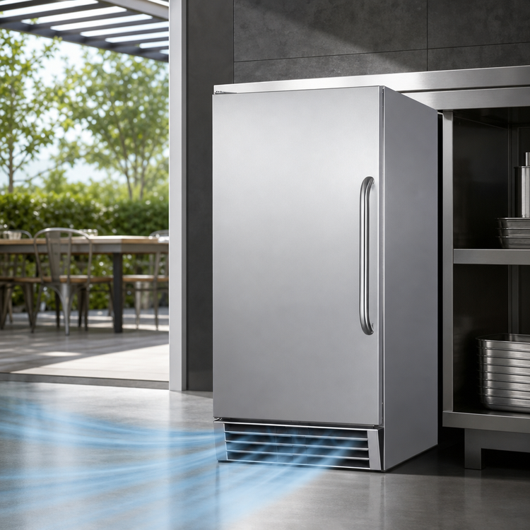 Product image #5 for Summit Commercial Front-Breathing Automatic Undercounter Air-Cooled Cube Ice Maker with 25 lb Bin, 50 lb/Day Production