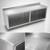 Thumbnail image #4 for John Boos 132 Inch x 24 Inch 14 Gauge Stainless Steel Underbar Work Table with Open Front Cabinet Base and 5 Inch Backsplash