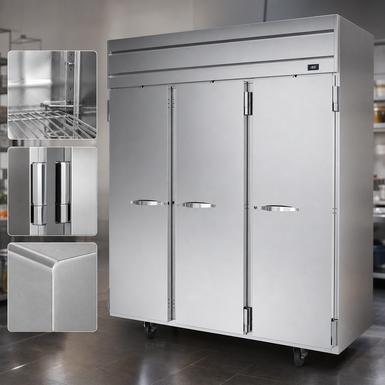 Product image #4 for Beverage-Air Horizon Series Three-Section Top-Mount Reach-In Freezer, 69.1 Cu. Ft., Solid Hinged Doors