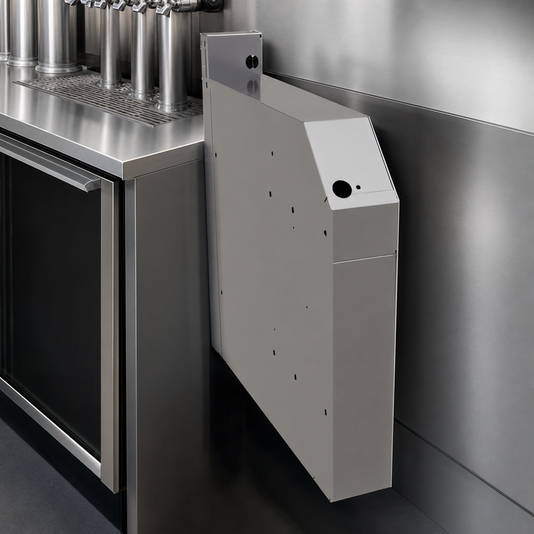 Product image #4 for Glastender Extra Deep Stainless Steel Soda Manifold Housing, 4"W x 24"D x 25"H, No Legs