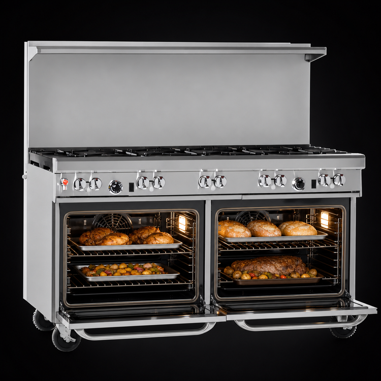 Product image #4 for Southbend Ultimate 60-Inch Gas Restaurant Range with 8 Open Burners and 2 Convection Ovens