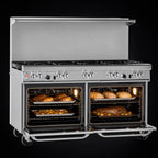 Thumbnail image #4 for Southbend (Middleby) Ultimate 4604AA-7R 60-Inch Gas Restaurant Range with 8 Open Burners, 2 Convection Ovens and Hi-Shelf