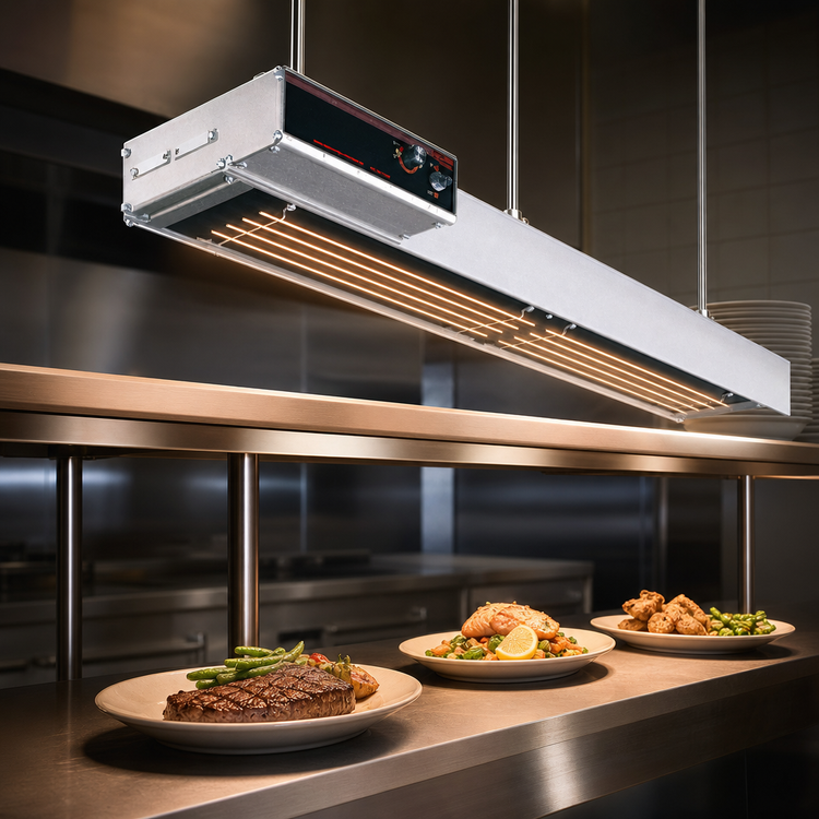 Product image #4 for Hatco Glo-Ray® GRAIHL-54D3 54-Inch Dual Lighted Infra-Black Strip Heater with 3-Inch Spacer