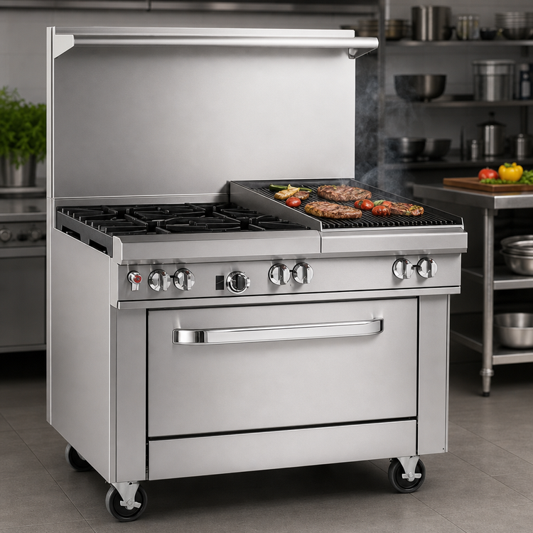 Product image #4 for Southbend Ultimate 36-Inch Gas Restaurant Range with 2 Star/Sauté Burners, 24-Inch Charbroiler, and Convection Oven