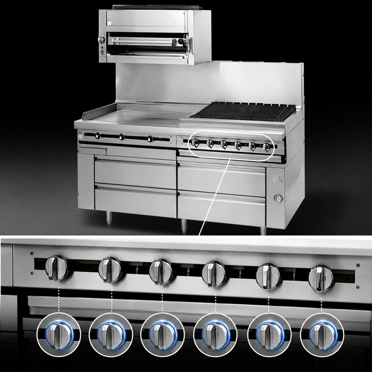 Product image #4 for Jade Range Titan JMRH-72GT 72-Inch Heavy Duty Modular Gas Griddle Top Range with Thermostatic Controls
