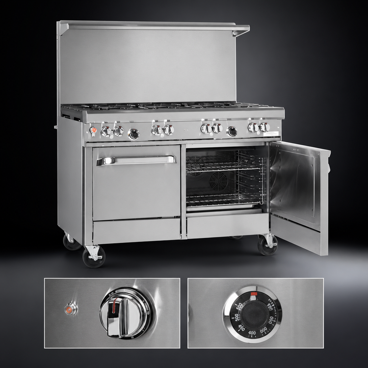 Product image #4 for Southbend Ultimate 48-Inch Gas Restaurant Range with Manual Griddle, Convection Oven, and Cabinet Base