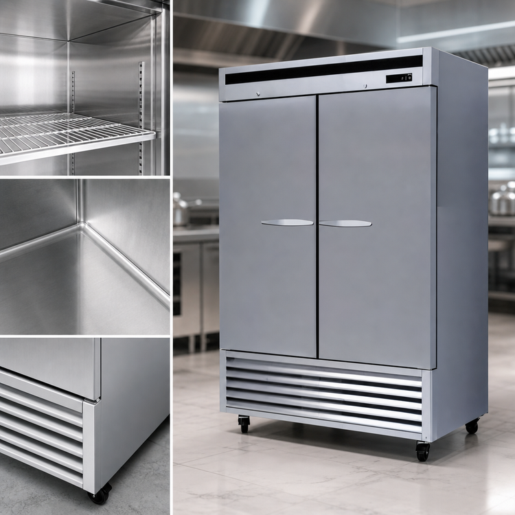 Product image #4 for Kool-It Signature KBSF-2 Two-Section Reach-In Freezer, 42.3 Cu. Ft., Bottom-Mount, Solid Stainless Steel Doors