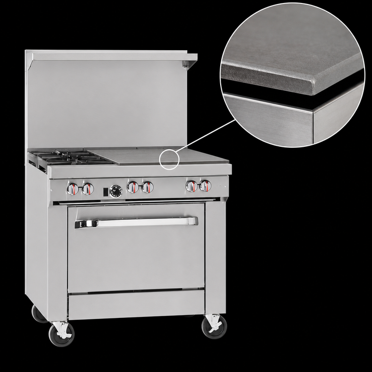 Product image #4 for Southbend S-Series 36-Inch Gas Restaurant Range with 1/2-Inch Thermostatic Griddle and Cabinet Base