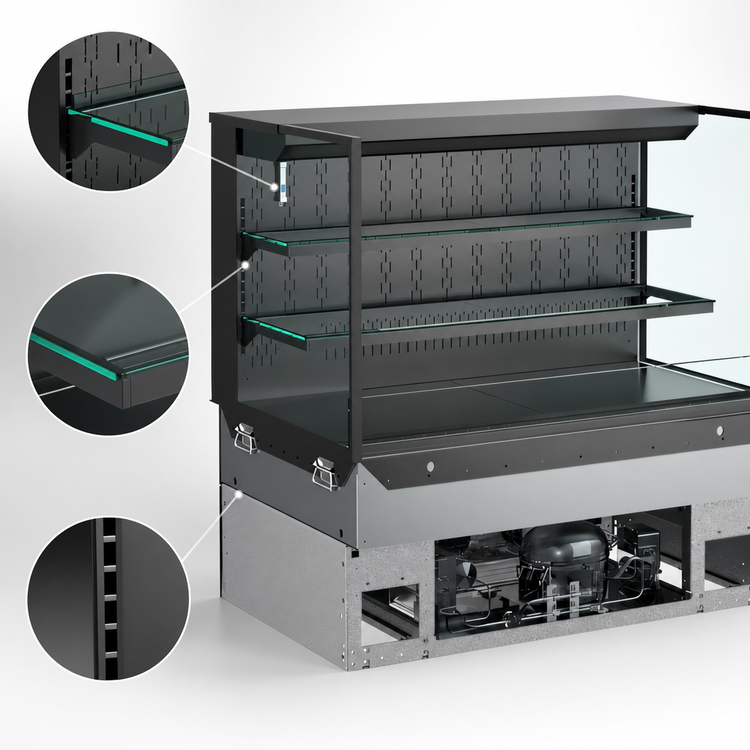 Product image #4 for Reveal® Self-Service Refrigerated Slide-In Counter Case, 59-3/4" Wide, Self-Contained Breeze-E