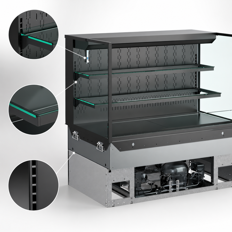 Adjustable Clear Glass Shelving