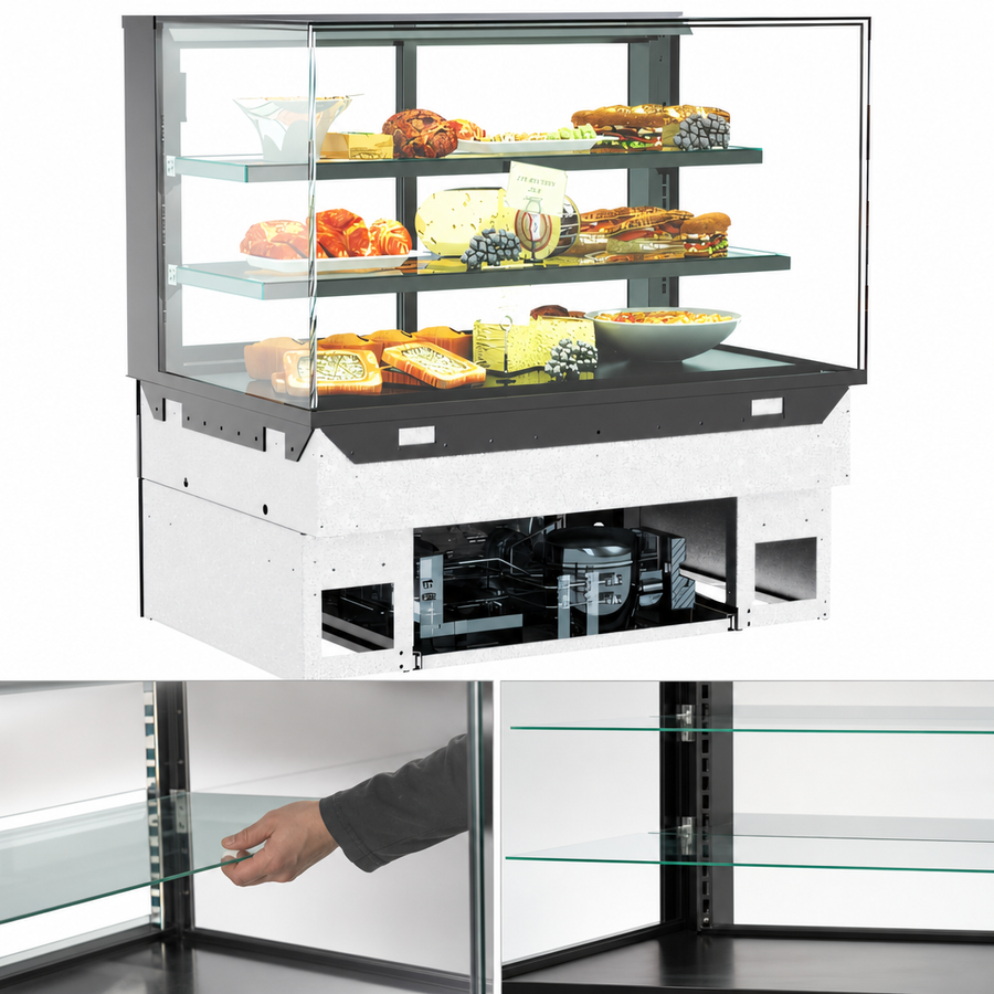 Adjustable Clear Glass Shelving