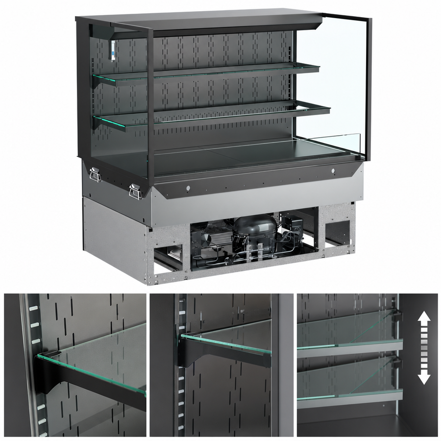 Adjustable Clear Glass Shelving