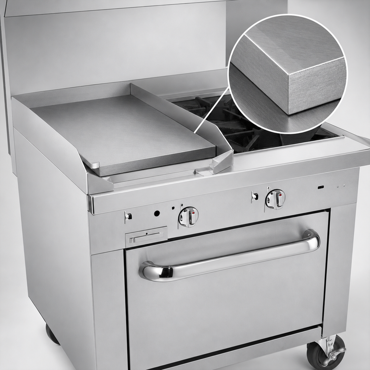 Product image #4 for Southbend Platinum 32-Inch Heavy Duty Gas Range with 2 Open Burners, 16-Inch Griddle, 1-Inch Plate and Cabinet Base