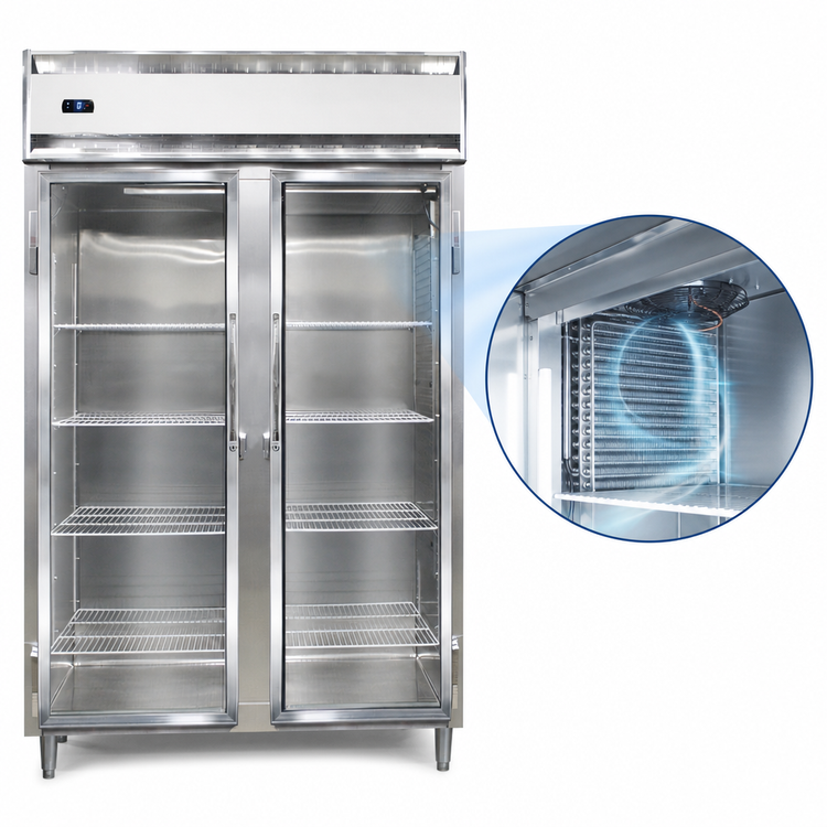 Product image #4 for Continental Refrigerator D2FSNSAGD Designer Line Two-Section Shallow Depth Reach-In Display Freezer