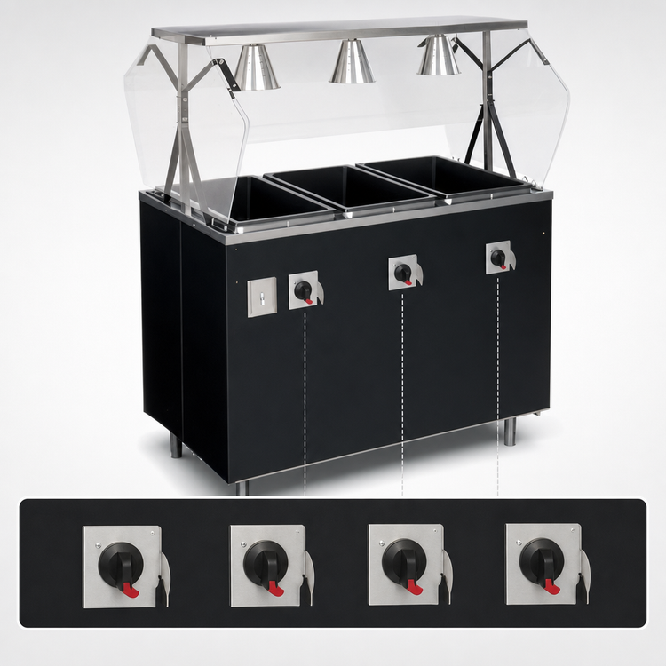 Product image #4 for Vollrath 2-Series Affordable Portable Deluxe 4-Well Mobile Hot Food Station, 60 Inch