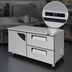 Thumbnail image #4 for Turbo Air Super Deluxe 60-Inch Two-Section Undercounter Refrigerator with 1 Solid Door and 2 Drawers