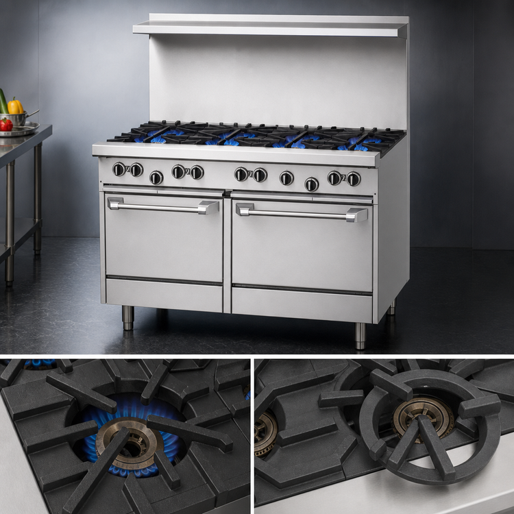 Product image #4 for Garland U.S. Range U-Series 48-Inch Natural Gas Restaurant Range with 8 Open Burners and 2 Space-Saver Ovens
