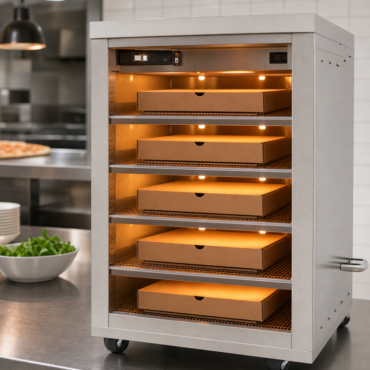Product image #4 for Carter-Hoffmann DF1818-4 Heated Doorless Pass-Through Pizza Box Holding Cabinet, Half-Height, 4 Shelves