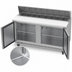 Thumbnail image #5 for Beverage-Air 60-Inch Two-Section Sandwich Prep Table Refrigerator, 16-Pan Capacity, Self-Contained R290