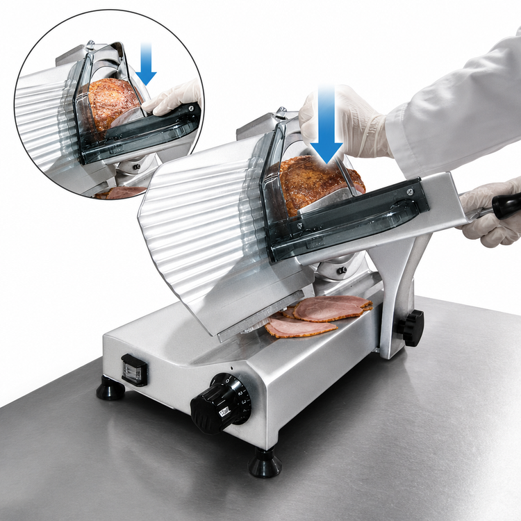 Product image #4 for Trento 9-Inch Gravity Feed Manual Meat Slicer, Belt-Driven, 1/4 HP, 120V