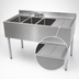 Thumbnail image #4 for BK Resources 48-Inch Slim-Line 3-Compartment Stainless Steel Underbar Sink with Right Drainboard