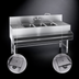 Thumbnail image #4 for Eagle Spec-Bar Three-Compartment Underbar Sink Unit with Left and Right Drainboards, 84 Inches Wide x 24 Inches Deep